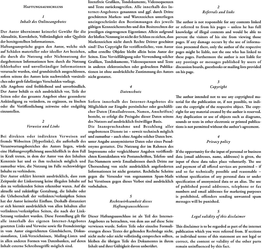 Nutzungsbedingungen - Terms of Use